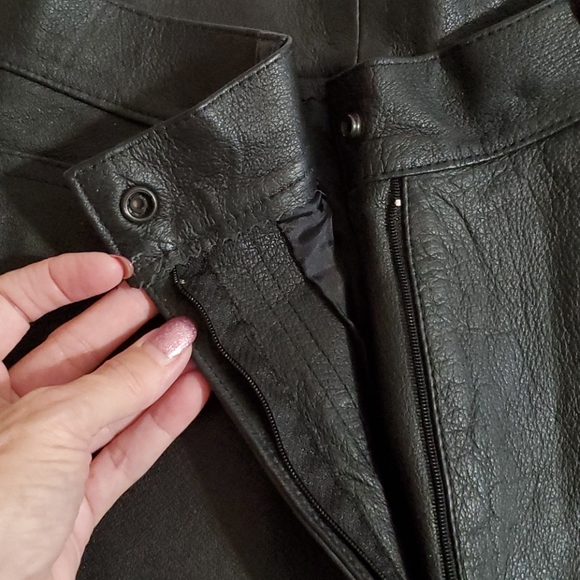 STYLEWORKS 100% black leather lined pants sz.8 pockets - Picture 7 of 13